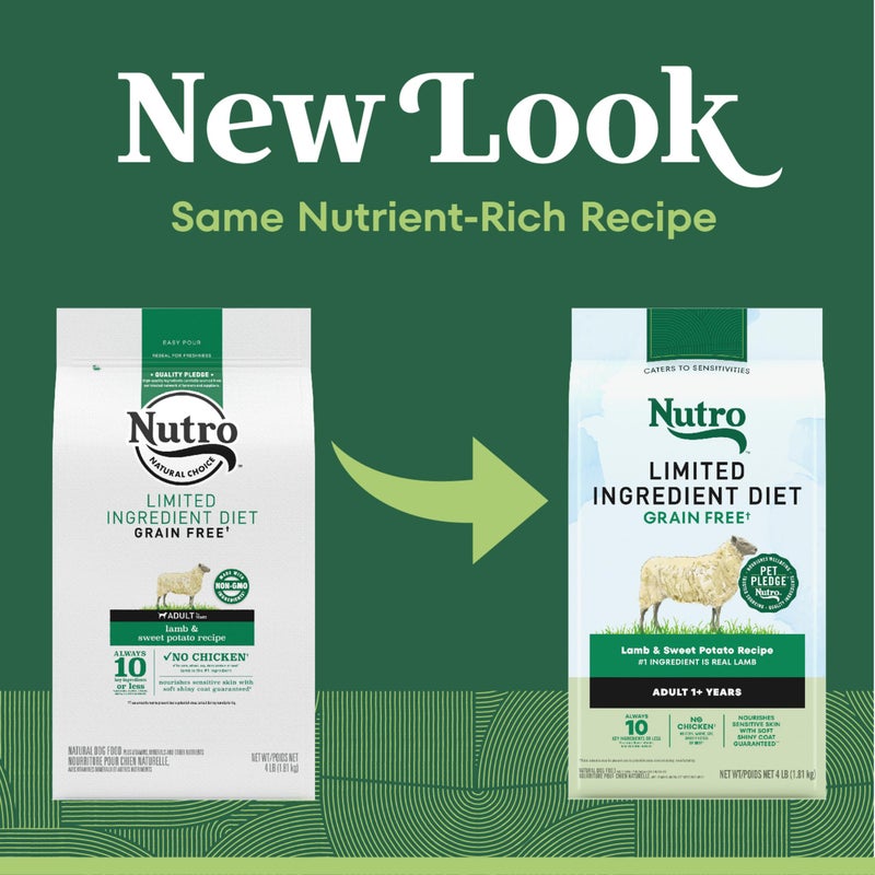 Nutro Limited Ingredient Diet Adult Dry Dog Food, Lamb & Sweet Potato Recipe, 4 lbs. - Image 2